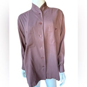 vintage 90’s Issey Miyake oversized brown long sleeve cotton shirt unisex S